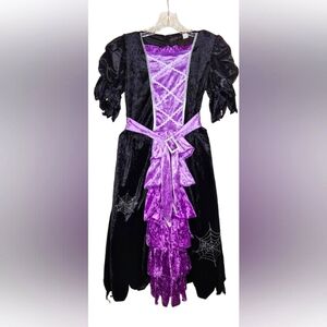 Girls High-Quality Black & Purple Whimsical Witch Costume - Size XL (12-14)